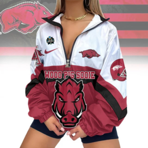 Limited Edition – Customized NCAA Arkansas Razorbacks V-Neck Zipper Sweatshirt Jacket