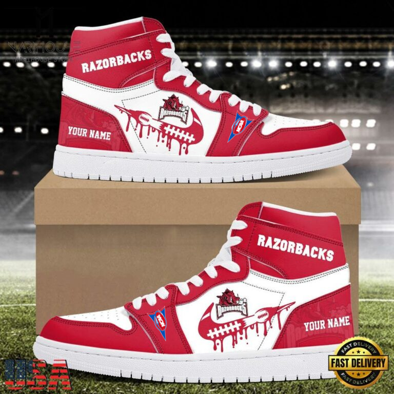 Limited Edition – Customized NCAA Arkansas Razorbacks Air Jordan 1 Shoes