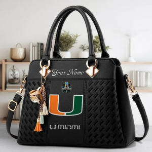 Limited Edition – Customized NCAA Miami Hurricanes Zip Handbag Multicolor