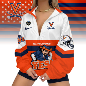 Limited Edition – Customized NCAA Virginia Cavaliers V-Neck Zipper Sweatshirt Jacket