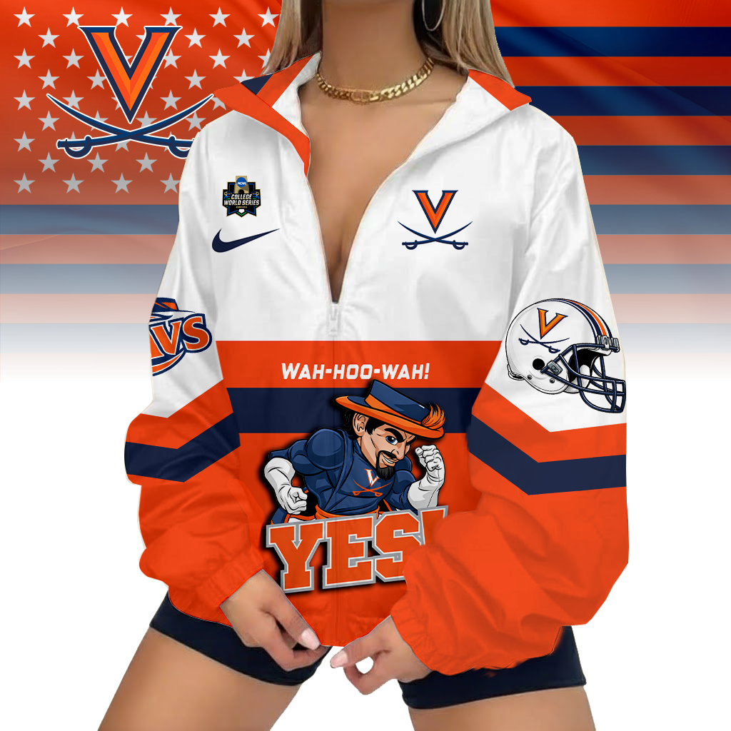 Limited Edition – Customized NCAA Virginia Cavaliers V-Neck Zipper Sweatshirt Jacket