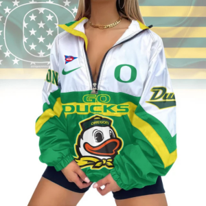 Limited Edition – Customized NCAA Oregon Ducks V-Neck Zipper Sweatshirt Jacket