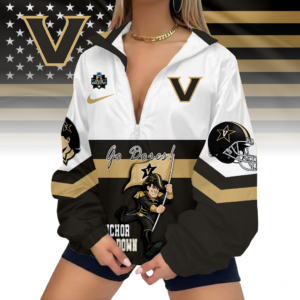 Limited Edition – Customized NCAA Vanderbilt Commodores V-Neck Zipper Sweatshirt Jacket
