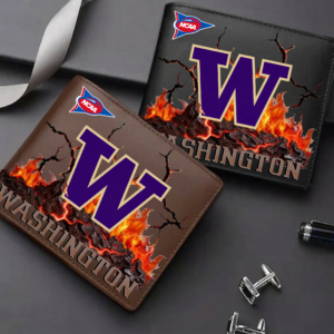 Limited Edition – Customized NCAA Washington Huskies Leather Wallet