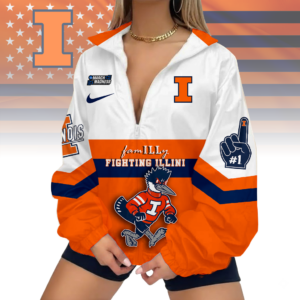Limited Edition – Customized NCAA Illinois Fighting Illini V-Neck Zipper Sweatshirt Jacket