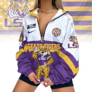 Limited Edition – Customized NCAA Lsu Tigers V-Neck Zipper Sweatshirt Jacket