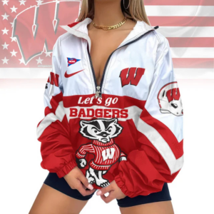 Limited Edition – Customized NCAA Wisconsin Badgers V-Neck Zipper Sweatshirt Jacket