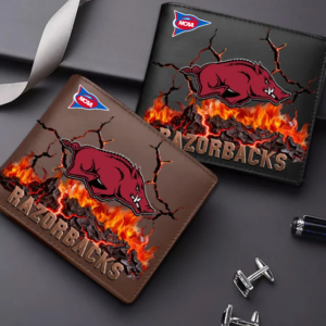 Limited Edition – Customized NCAA Arkansas Razorbacks Leather Wallet