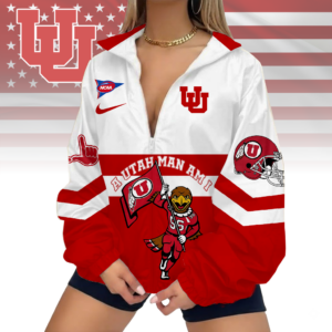 Limited Edition – Customized NCAA Utah Utes V-Neck Zipper Sweatshirt Jacket