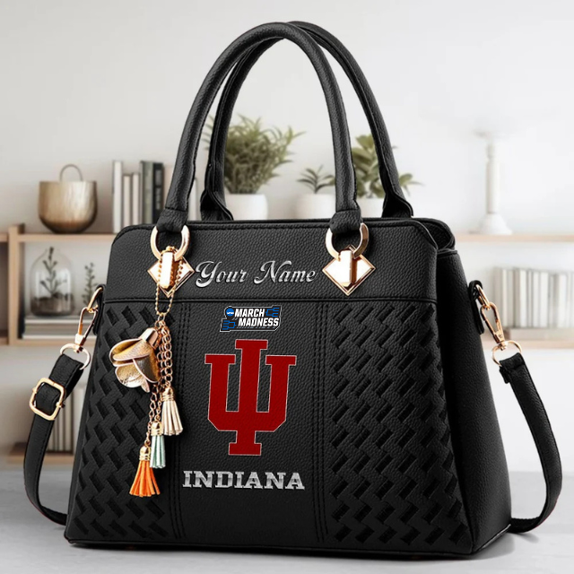Limited Edition – Customized NCAA Indiana Hoosiers Zip Handbag Multicolor