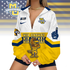 Limited Edition – Customized NCAA Marquette Golden Eagles V-Neck Zipper Sweatshirt Jacket