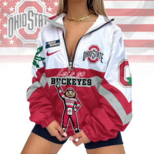 Limited Edition – Customized NCAA Ohio State Buckeyes V-Neck Zipper Sweatshirt Jacket
