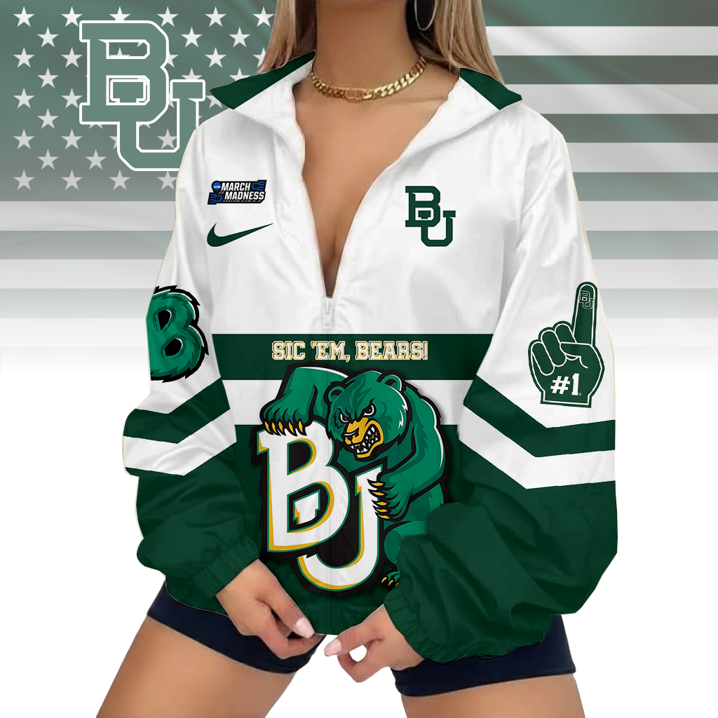 Limited Edition – Customized NCAA Baylor Bears V-Neck Zipper Sweatshirt Jacket