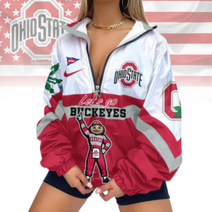 Limited Edition – Customized NCAA Ohio State Buckeyes V-Neck Zipper Sweatshirt Jacket