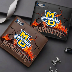Limited Edition – Customized NCAA Marquette Golden Eagles Leather Wallet