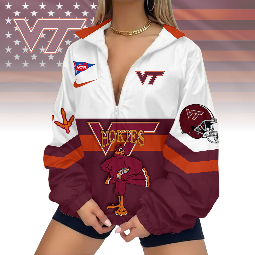 Limited Edition – Customized NCAA Virginia Tech Hokies V-Neck Zipper Sweatshirt Jacket