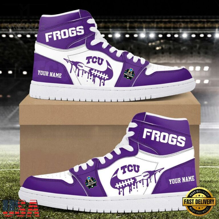 Limited Edition – Customized NCAA College World Series Tcu Horned Frogs Air Jordan 1 Shoes