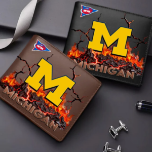 Limited Edition – Customized NCAA Michigan Wolverines Leather Wallet
