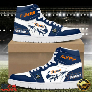 Limited Edition – Customized NCAA College World Series Cal State Fullerton Titans Air Jordan 1 Shoes