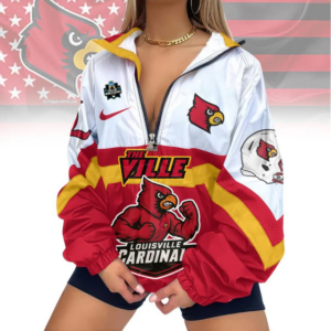 Limited Edition – Customized NCAA Louisville Cardinals V-Neck Zipper Sweatshirt Jacket