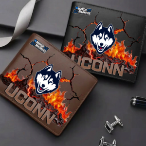 Limited Edition – Customized NCAA UConn Huskies Leather Wallet