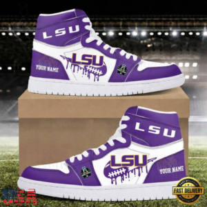 Limited Edition – Customized NCAA College World Series Lsu Tigers Air Jordan 1 Shoes