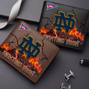Limited Edition – Customized NCAA Notre Dame Fighting Irish Leather Wallet