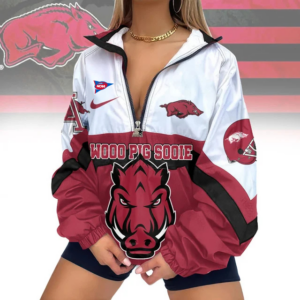 Limited Edition – Customized NCAA Arkansas Razorbacks V-Neck Zipper Sweatshirt Jacket