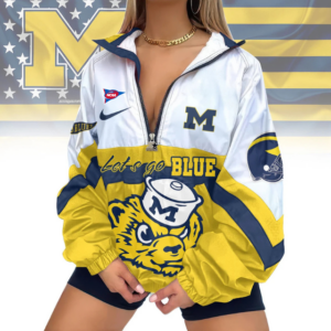 Limited Edition – Customized NCAA Michigan Wolverines V-Neck Zipper Sweatshirt Jacket