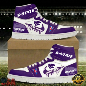 Limited Edition – Customized NCAA Kansas State Wildcats Air Jordan 1 Shoes