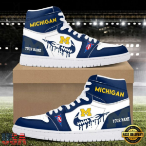 Limited Edition – Customized NCAA Miv Michigan Wolverines Air Jordan 1 Shoes