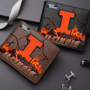Limited Edition – Customized NCAA Illinois Fighting Illini Leather Wallet