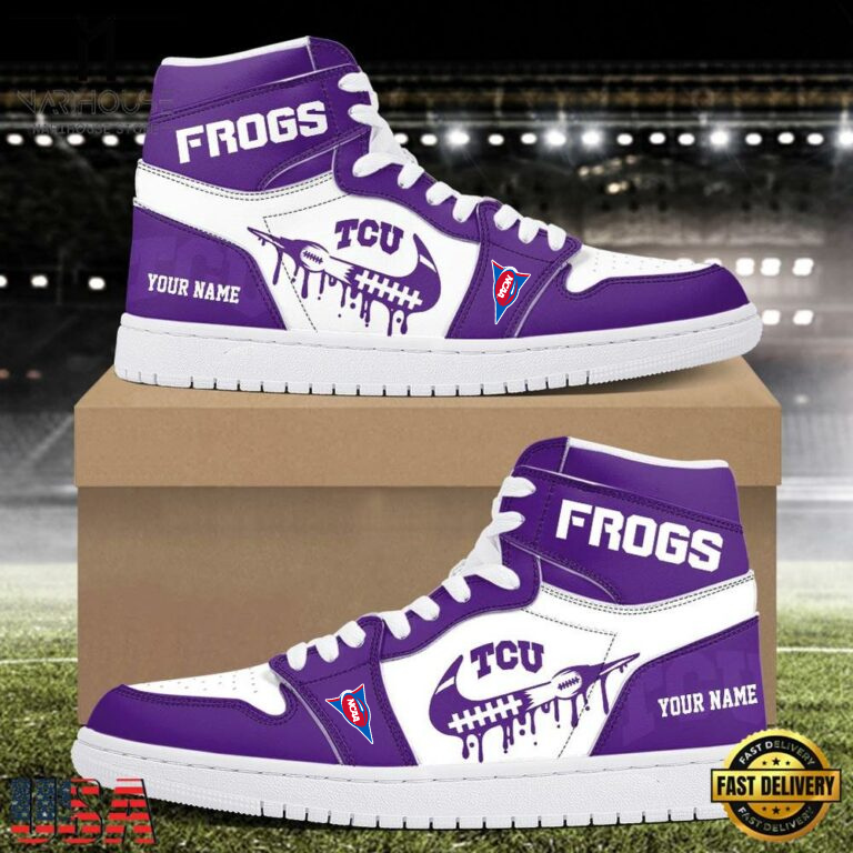 Limited Edition – Customized NCAA Tcu Horned Frogs Air Jordan 1 Shoes