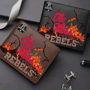 Limited Edition – Customized NCAA Ole Miss Rebels Leather Wallet