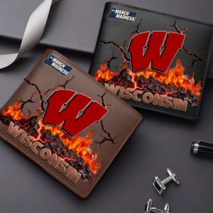 Limited Edition – Customized NCAA Wisconsin Badgers Leather Wallet