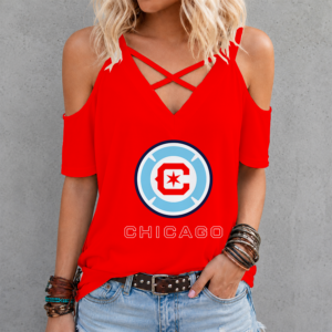 Limited Edition – Customized MLS Chicago Fire Fc Criss Cross V-Neck Top