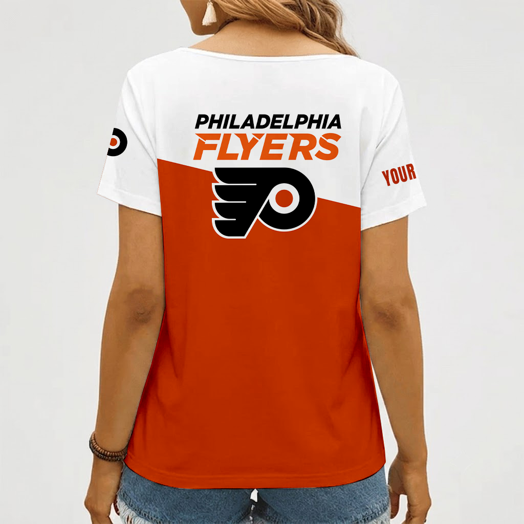 Limited Edition – Customized NHL Philadelphia Flyers V-Neck Female Shirt - Image 2