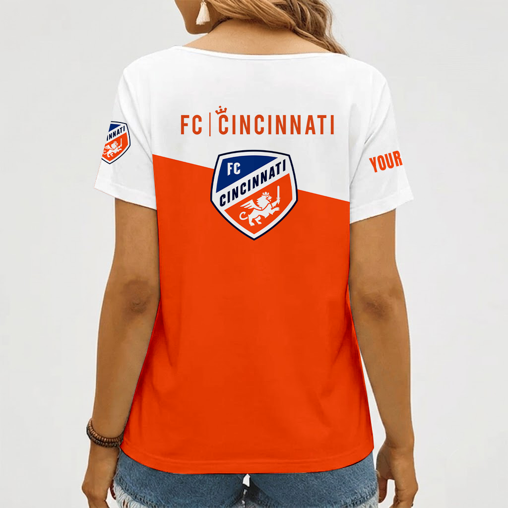 Limited Edition – Customized MLS Fc Cincinnati V-Neck Female Shirt - Image 2