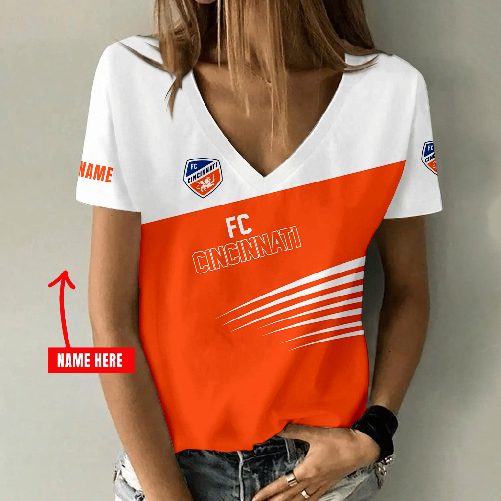 Limited Edition – Customized MLS Fc Cincinnati V-Neck Female Shirt