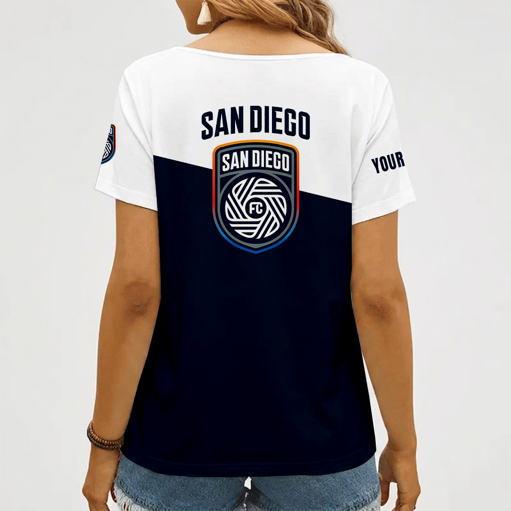 Limited Edition – Customized MLS San Diego Fc V-Neck Female Shirt - Image 2