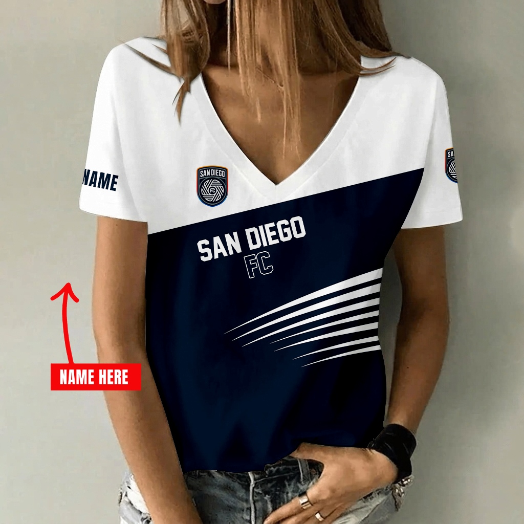 Limited Edition – Customized MLS San Diego Fc V-Neck Female Shirt