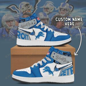 Limited Edition – Customized NFL Detroit Lions Air Jordan 1 Shoes