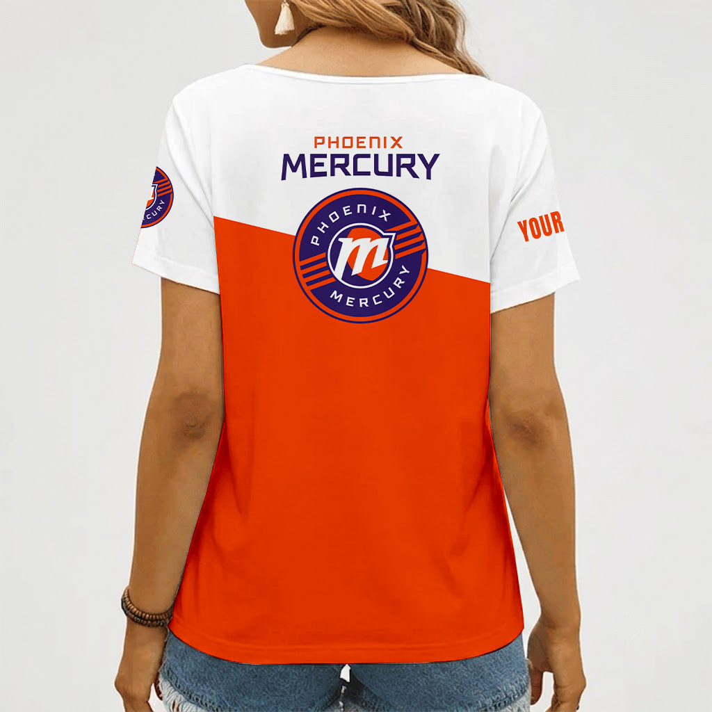 Limited Edition – Customized WNBA Phoenix Mercury V-Neck Female Shirt - Image 2