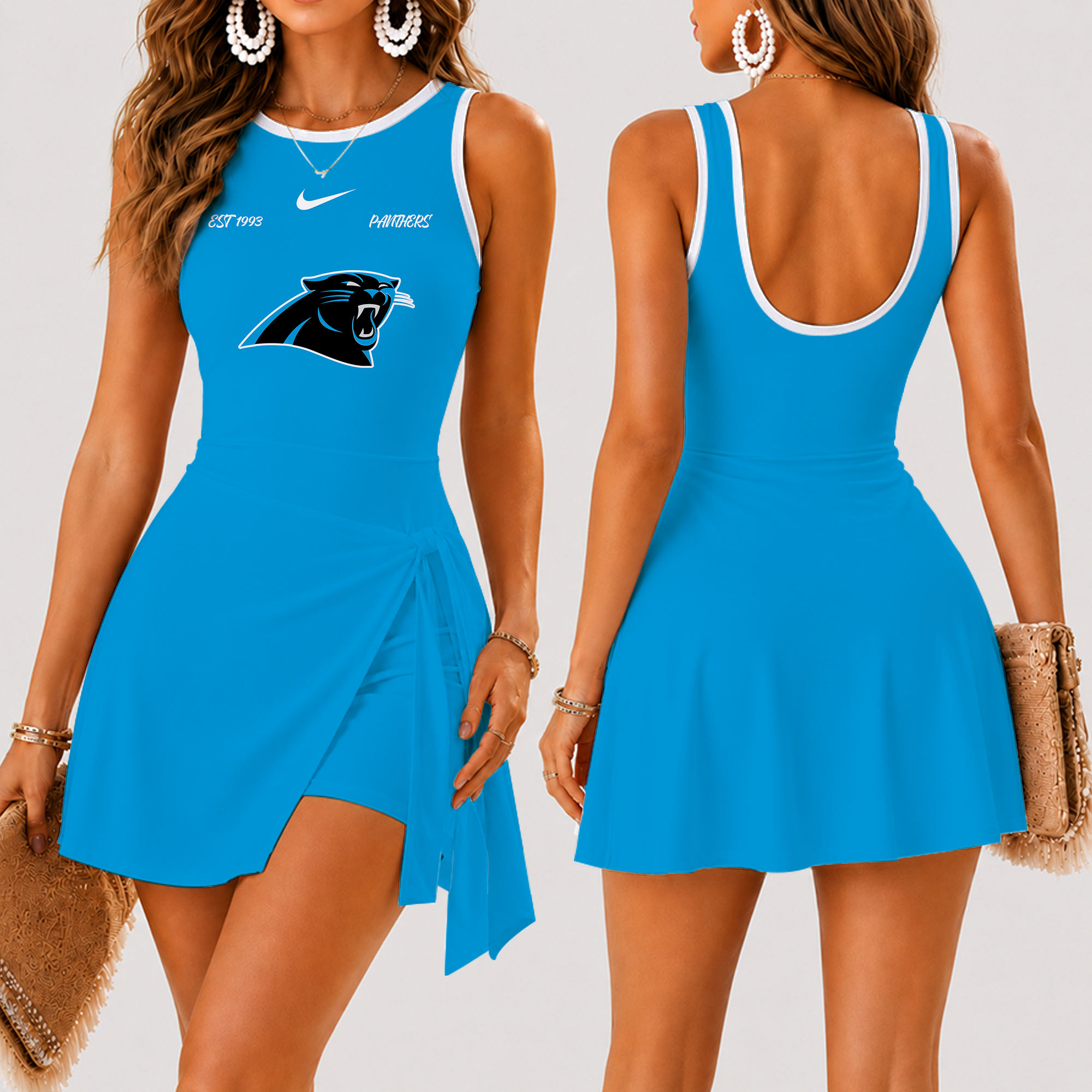 Limited Edition – Customized NFL Carolina Panthers Women’s Summer Skort Dress