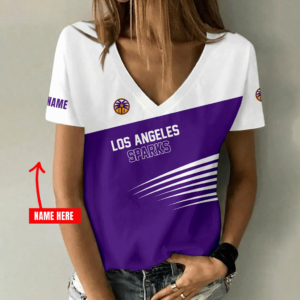 Limited Edition – Customized WNBA Los Angeles Sparks V-Neck Female Shirt