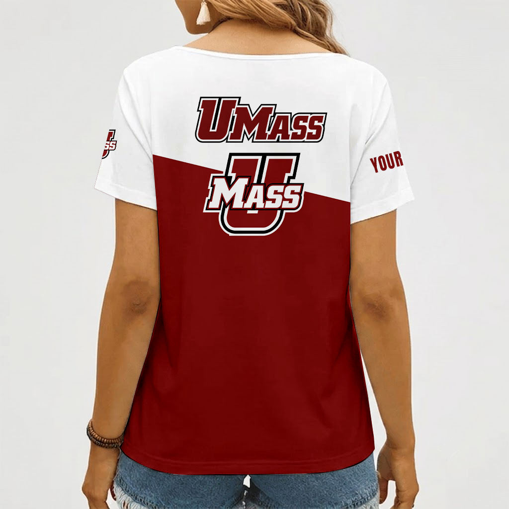 Limited Edition – Customized NCAA Umass Minutewomen V-Neck Female Shirt - Image 2