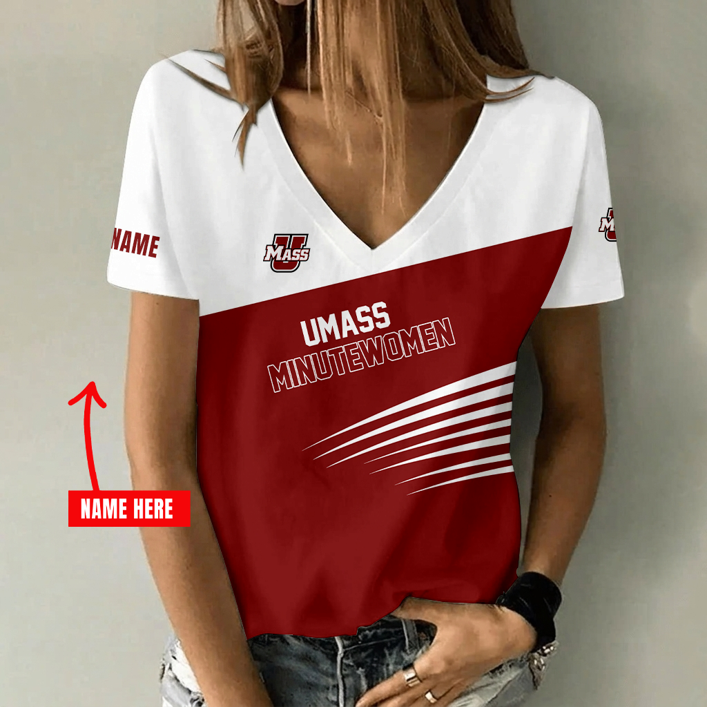 Limited Edition – Customized NCAA Umass Minutewomen V-Neck Female Shirt
