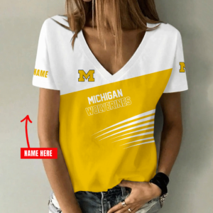 Limited Edition – New Customized NCAA Michigan Wolverines Strappy V-Neck Female Shirt