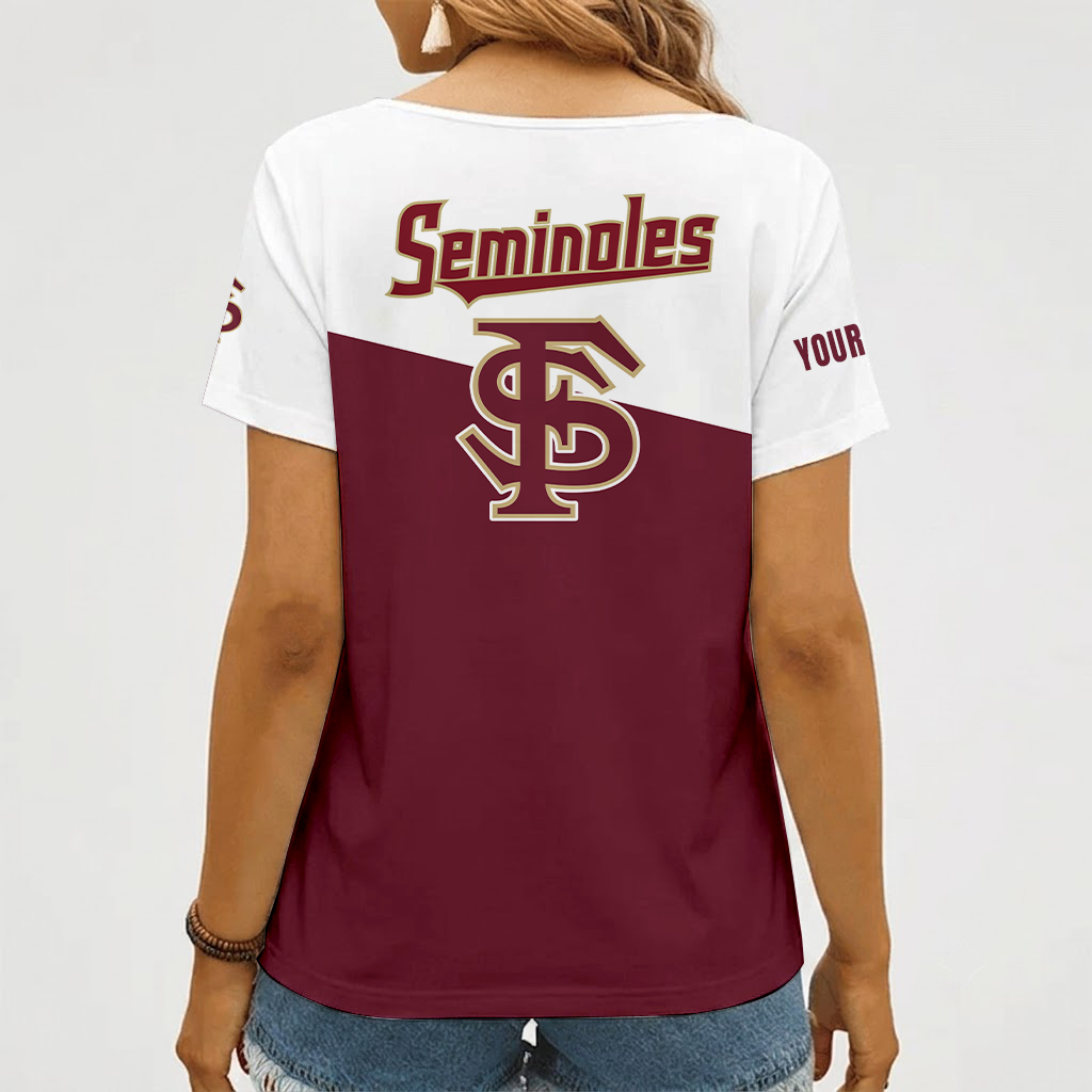 Limited Edition – Customized NCAA Florida State Seminoles V-Neck Female Shirt - Image 2