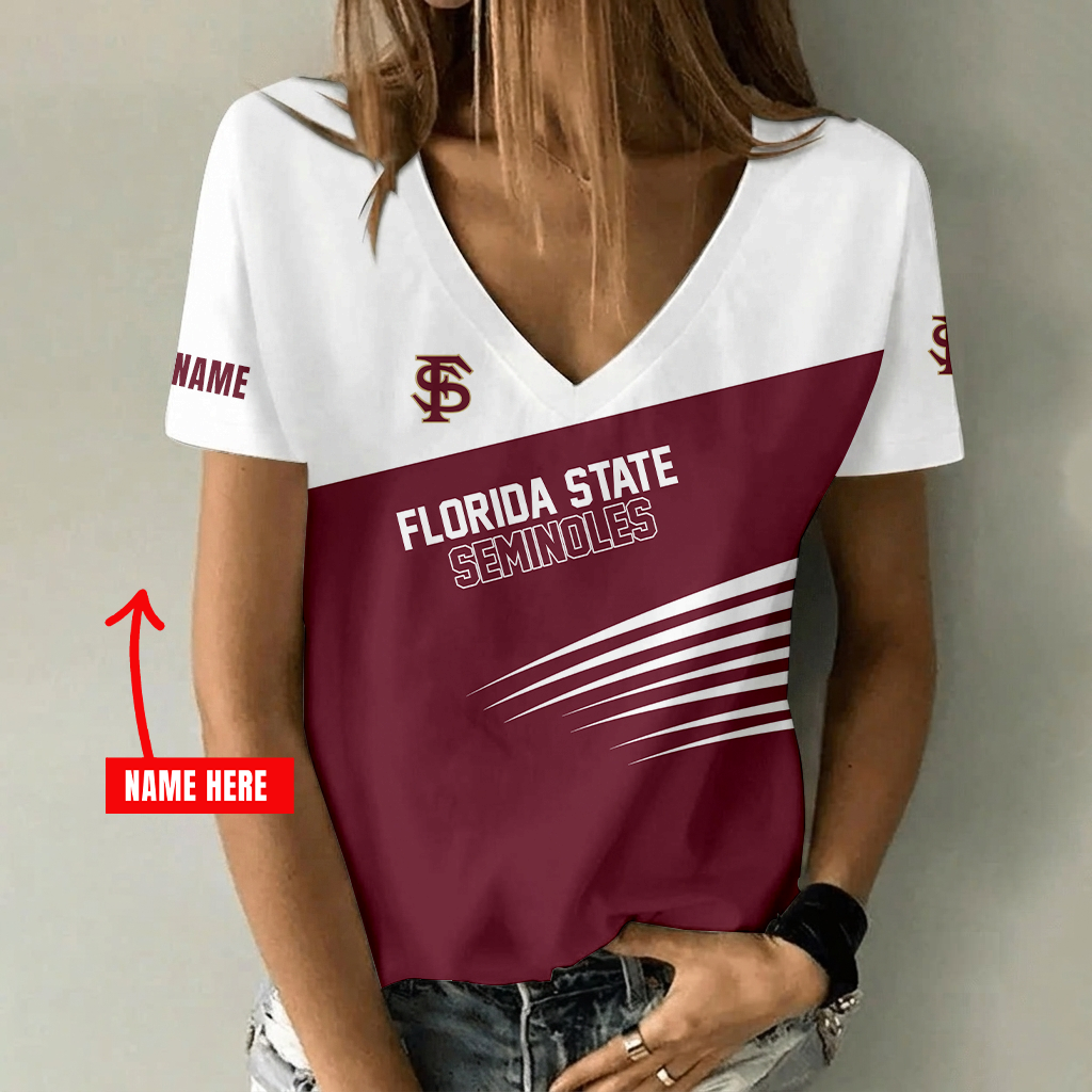 Limited Edition – Customized NCAA Florida State Seminoles V-Neck Female Shirt